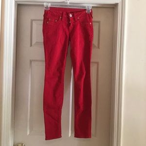 True Religion...Hi-Rise Leggings...Red Color